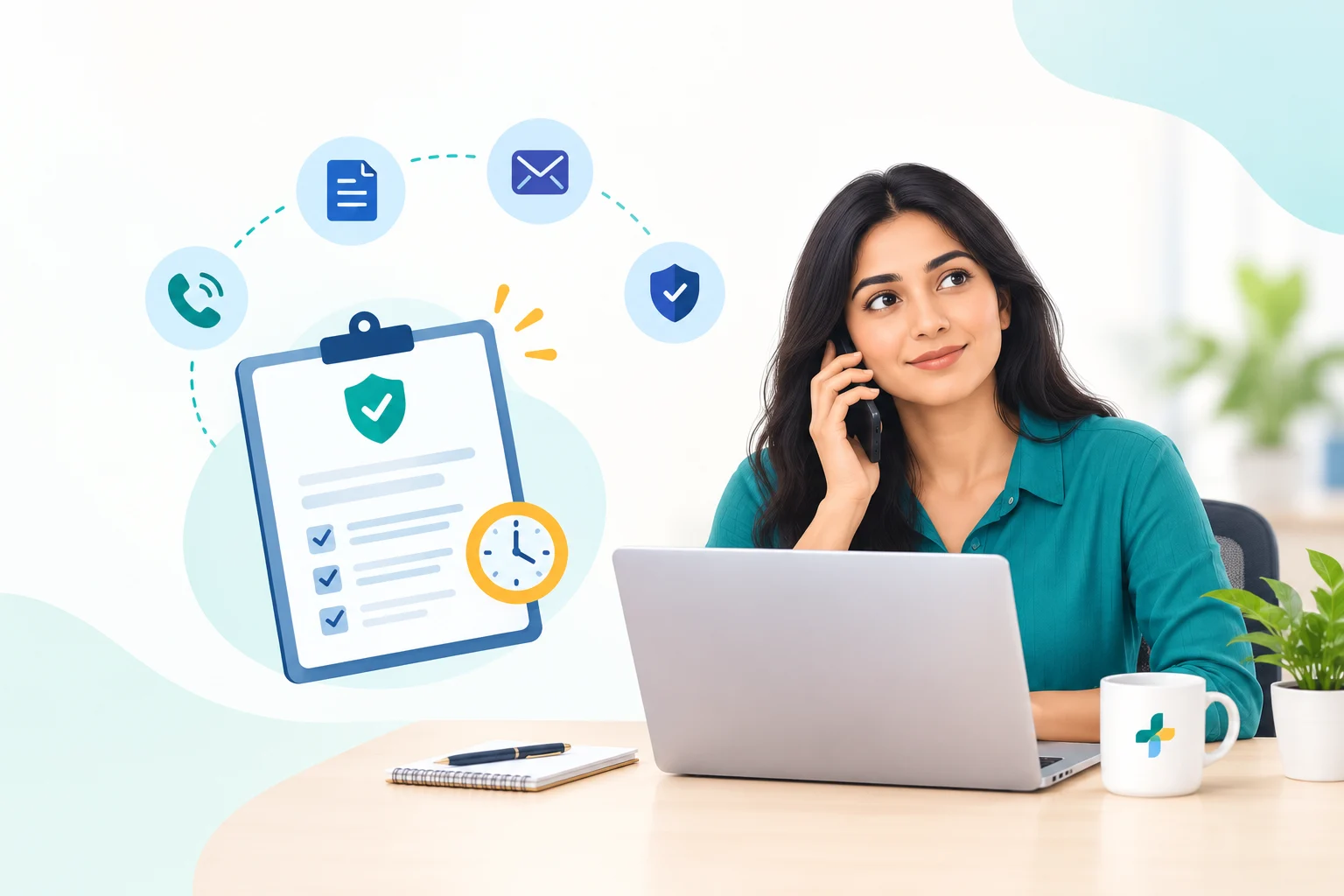 Insurance claim assistance with document verification and customer support.